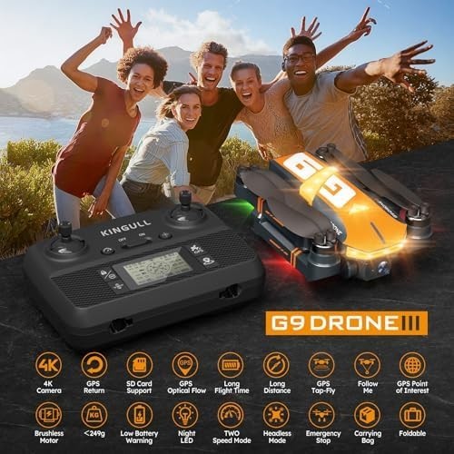 G9 4K GPS Drone with Camera, Brushless Motor, Follow Me, 45-Min Flight