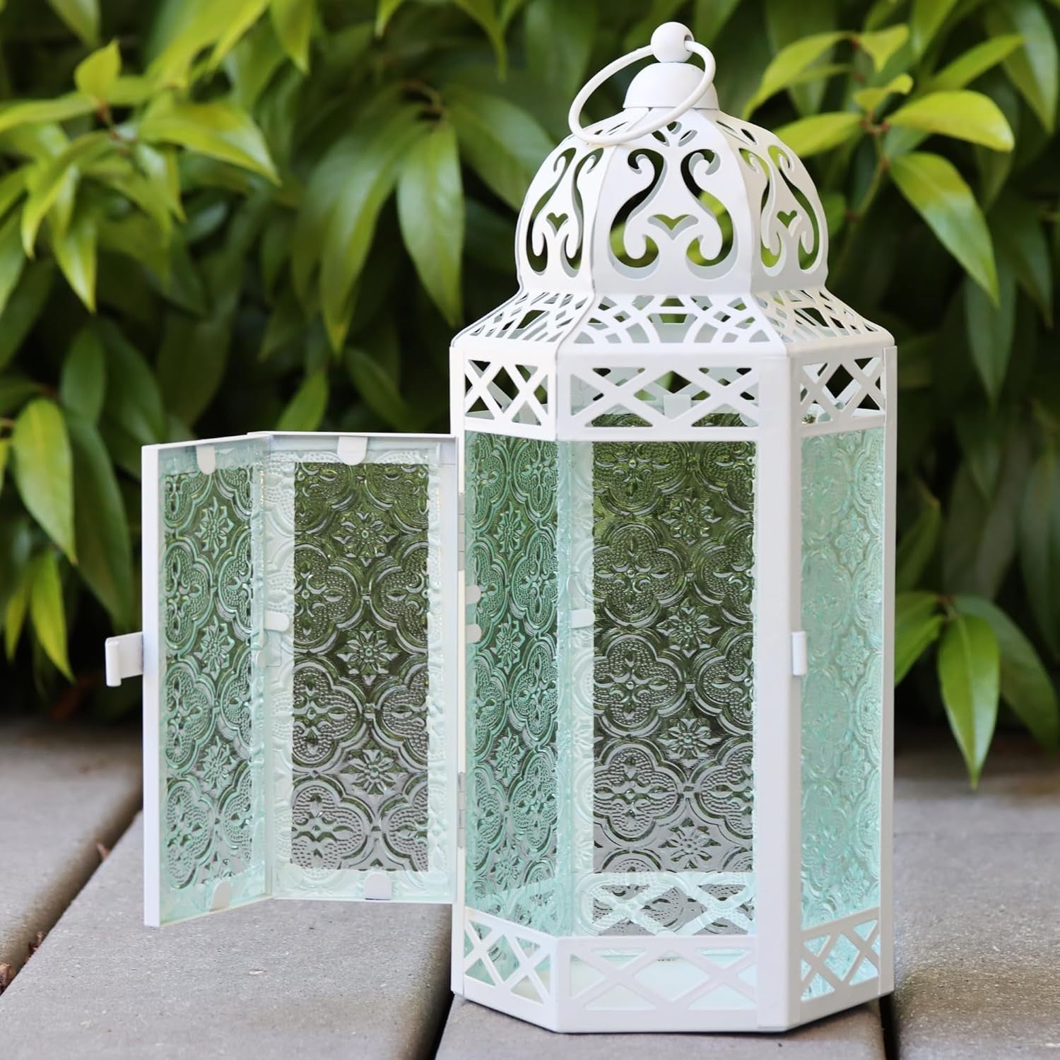 Set of 3 White Moroccan Candle Lanterns Home Decor