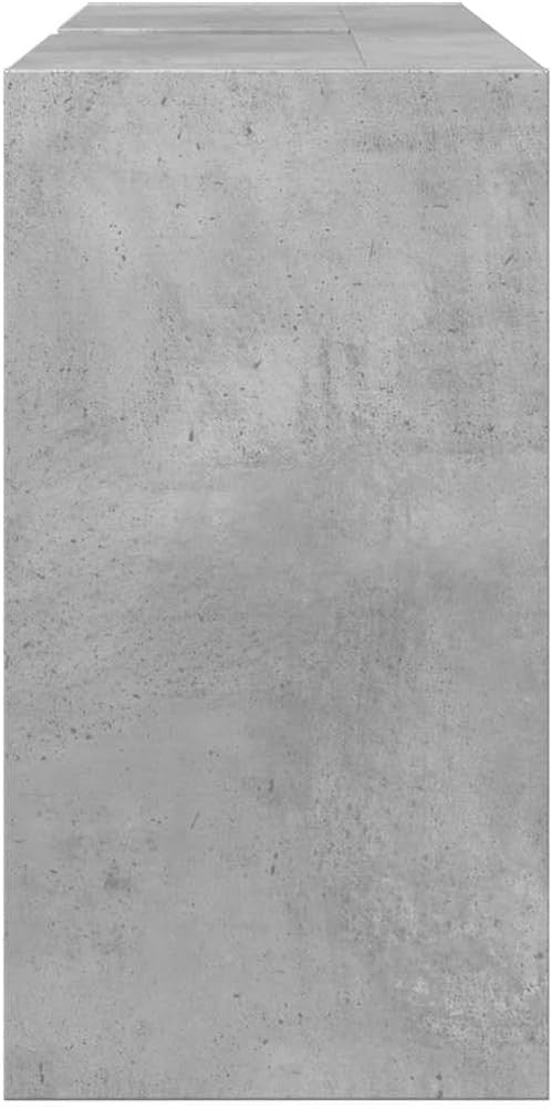 Concrete Grey Bathroom Sink Cabinet 90cm Modern Storage Unit with Shelves