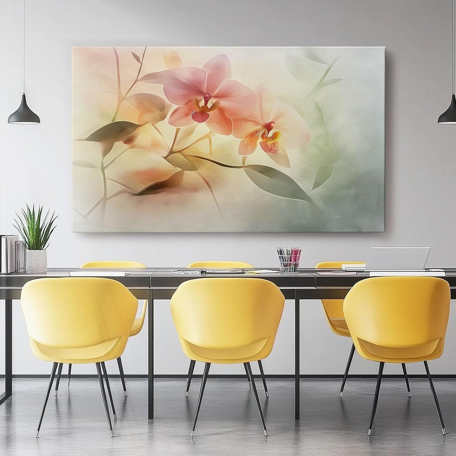 Orchid Canvas Wall Art 30x20cm Watercolour Floral Print Decor