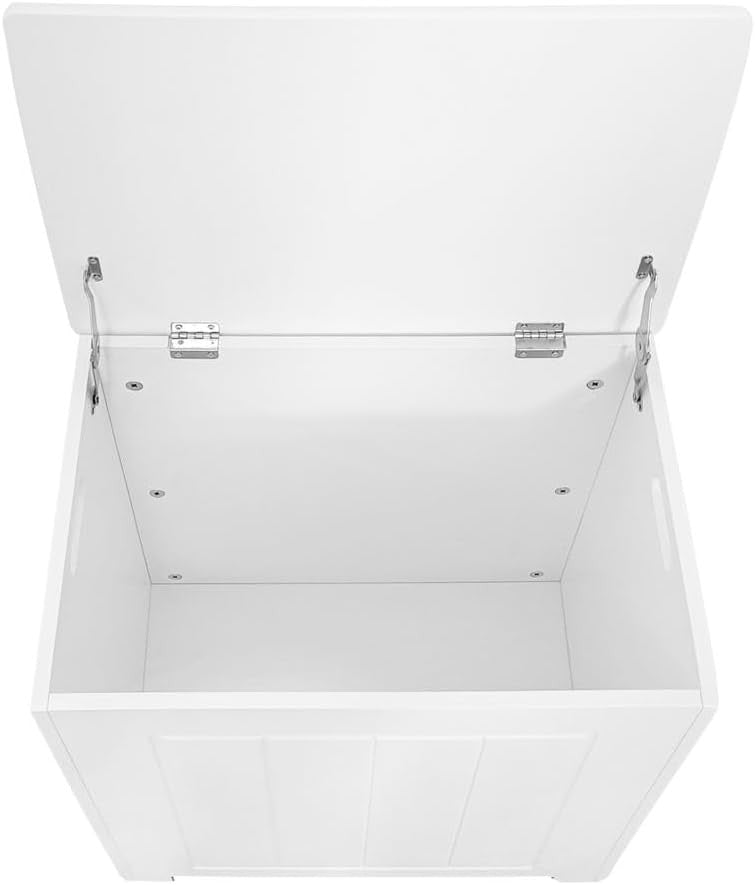 Bathroom Laundry Cabinet Slimline Storage Unit White Wooden Hamper Box