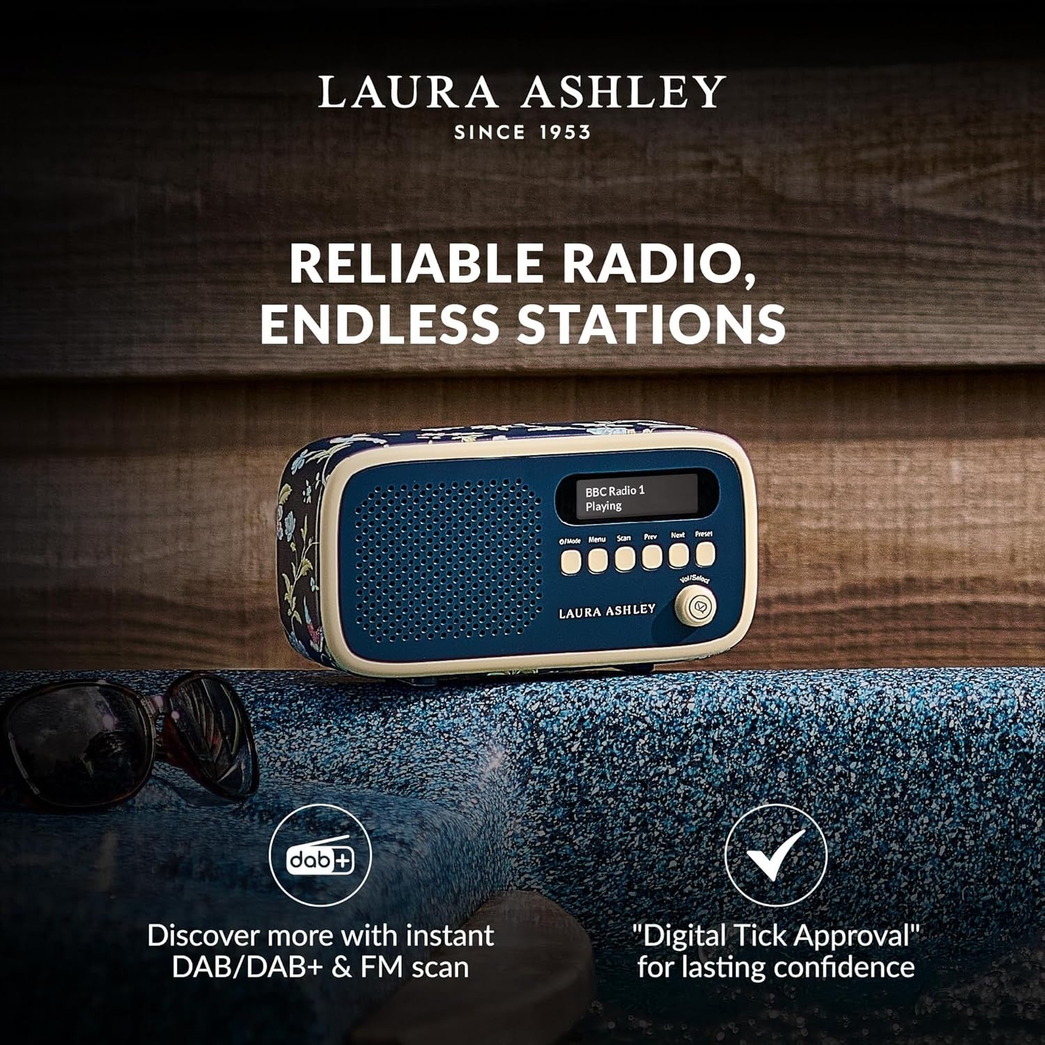 Portable DAB/DAB+ FM Radio Bluetooth Alarm Clock Rechargeable