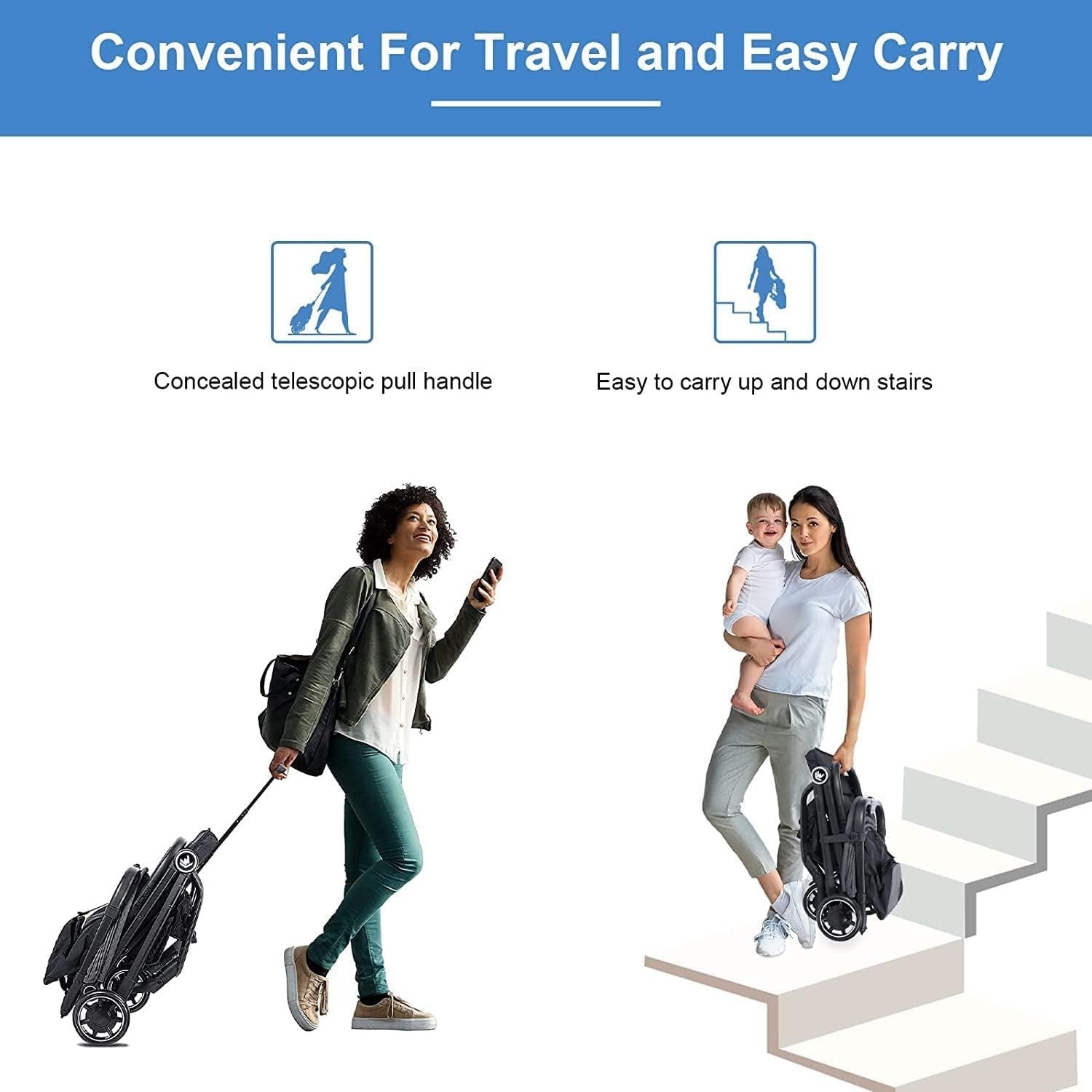Lightweight Baby Stroller One Hand Fold Compact Travel Pushchair w Basket
