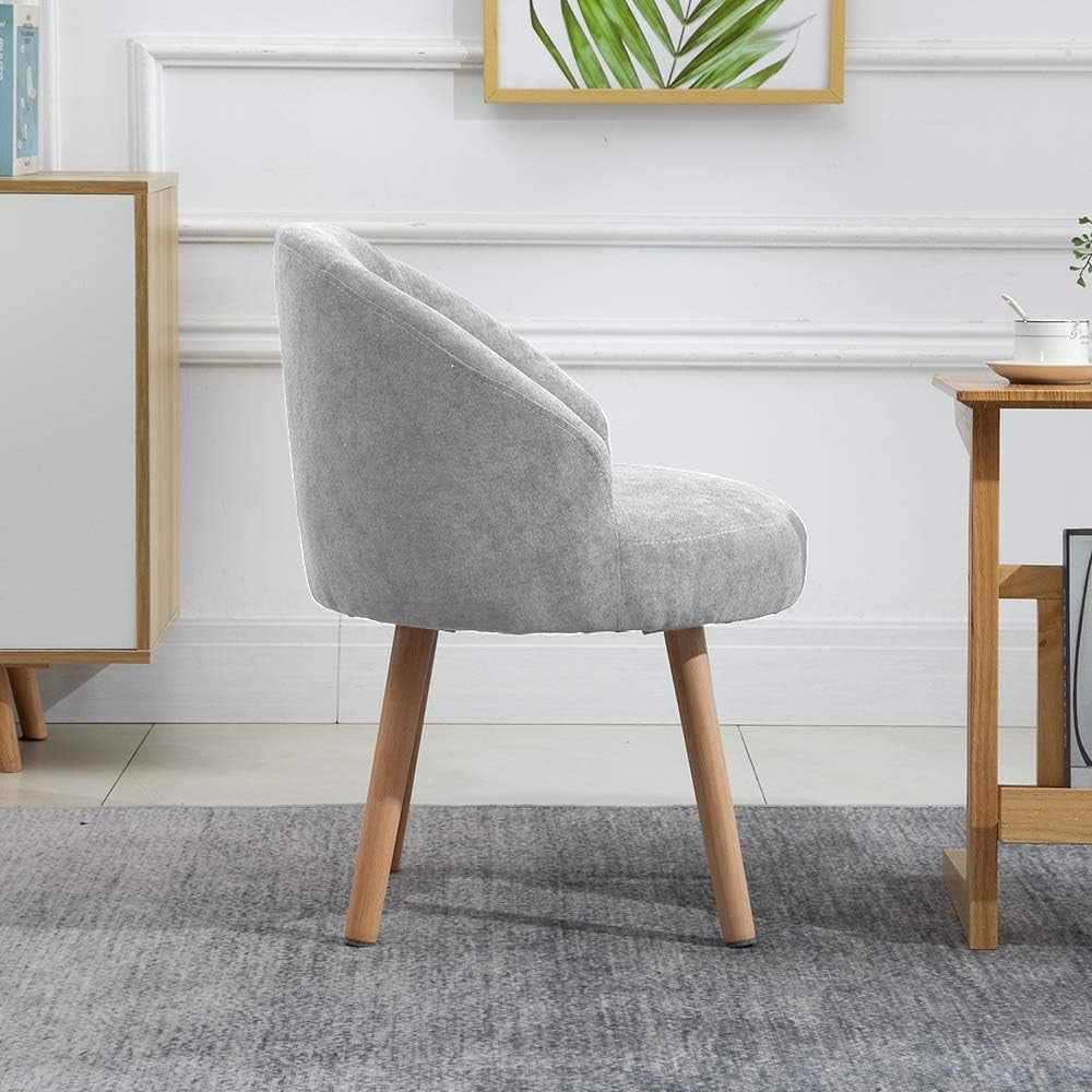 Set of 2 Small Linen Tub Chairs Lounge Side Armchairs