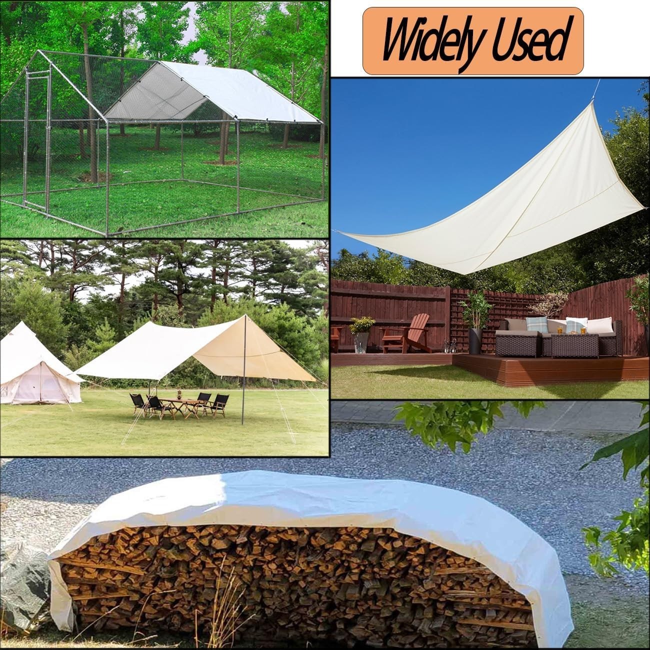 2PCS Chicken Coop Cover 12x71in Waterproof UV Shade Tarp