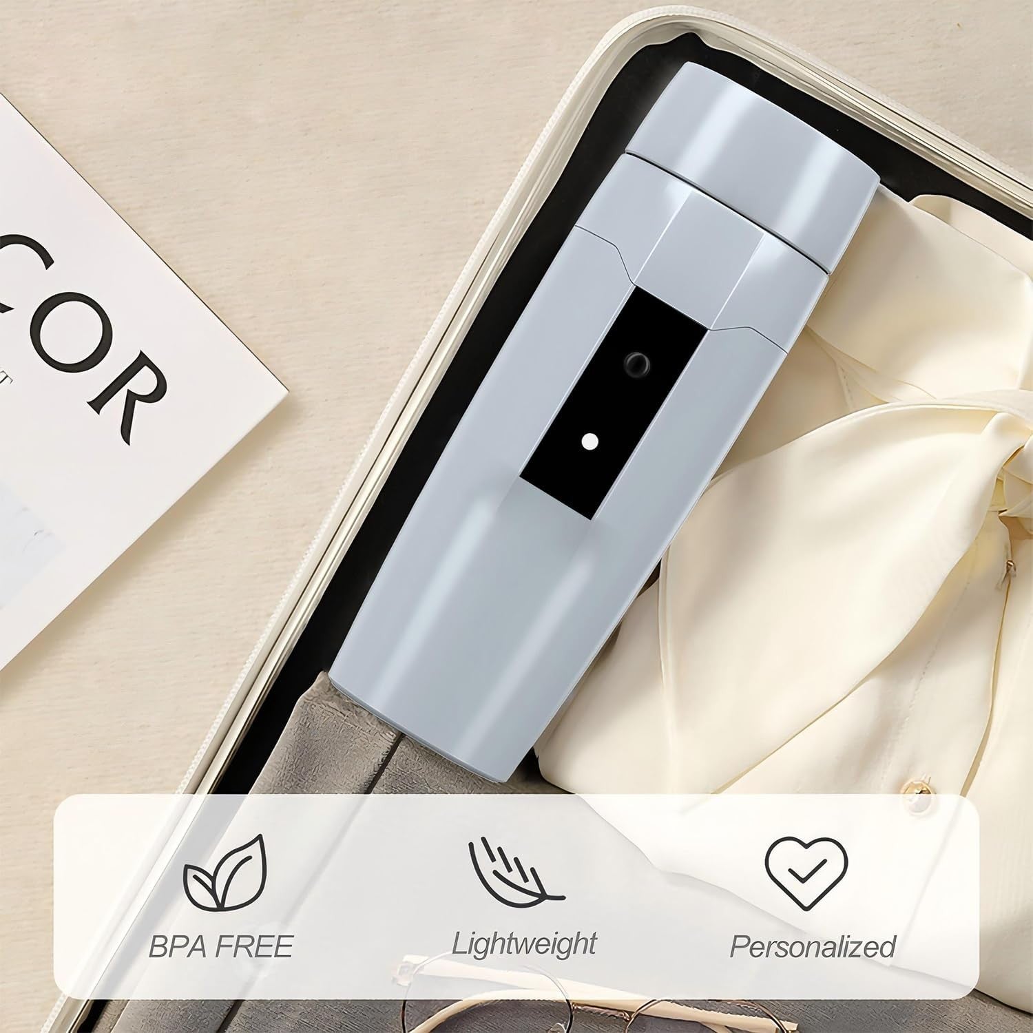 Portable Electric Kettle 300W 0.35L Mini Travel Water Heater Auto Shut Off