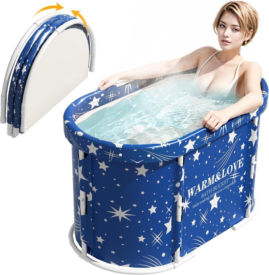 Starry Blue Portable Foldable Bathtub 94x55x56cm Hot & Ice Sauna Bath