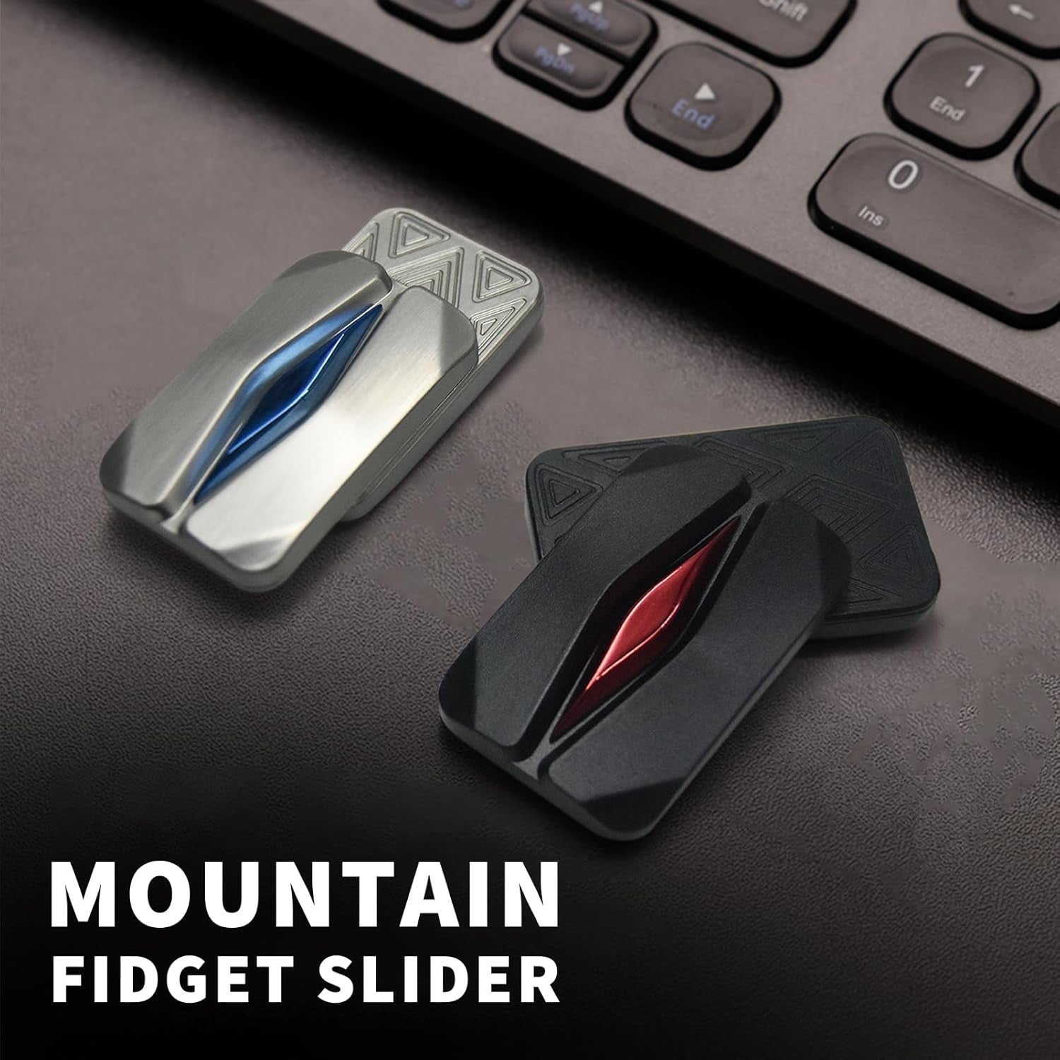 Magnetic Fidget Slider Black Red Zinc Alloy Executive Desk Toy