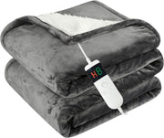 Electric Heated Throw Blanket 150x200cm Sherpa Fleece 10 Heat Auto Off