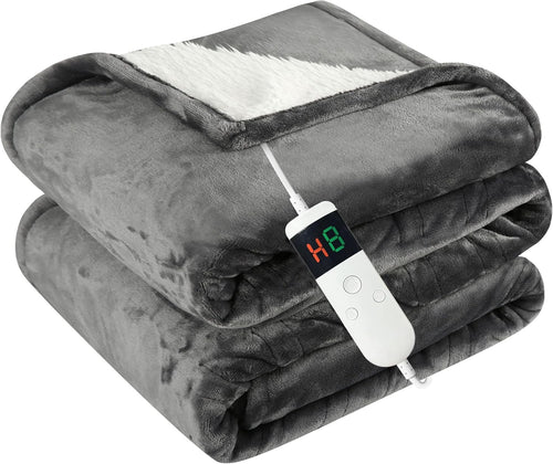 Electric Heated Throw Blanket 150x200cm Sherpa Fleece 10 Heat Auto Off