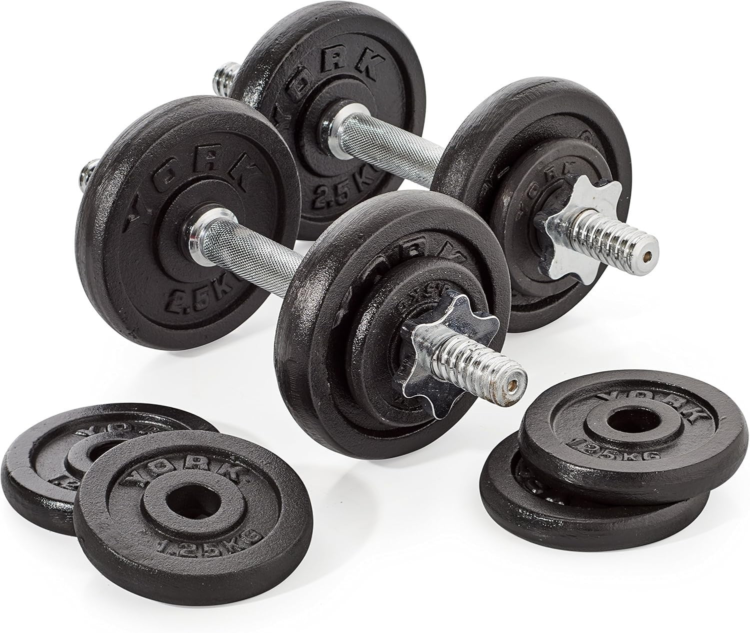 20kg Adjustable Dumbbell Set Spinlock Bars Cast Iron Home Gym Weights