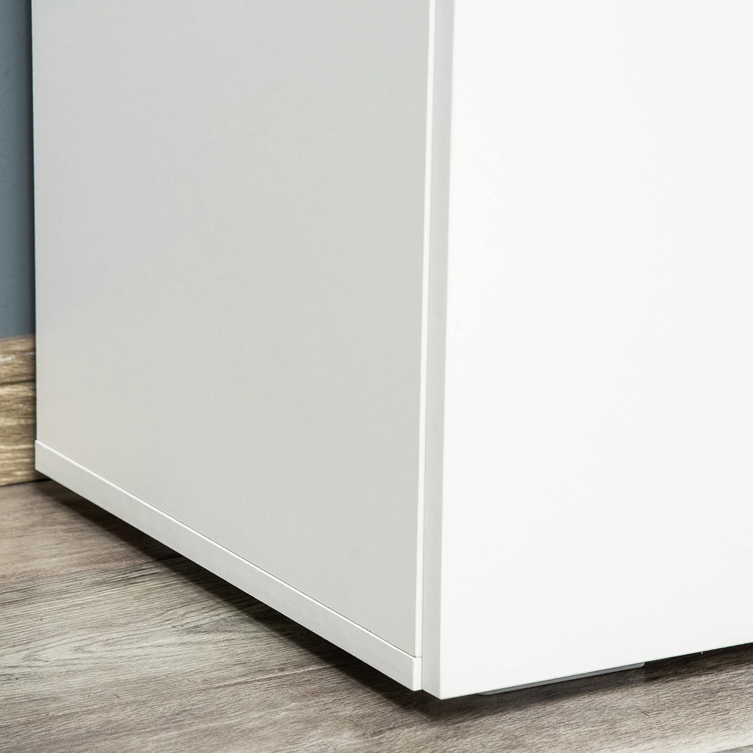 Freestanding Storage Cabinet with 2 Shelves – Durable White Kitchen Cupboard