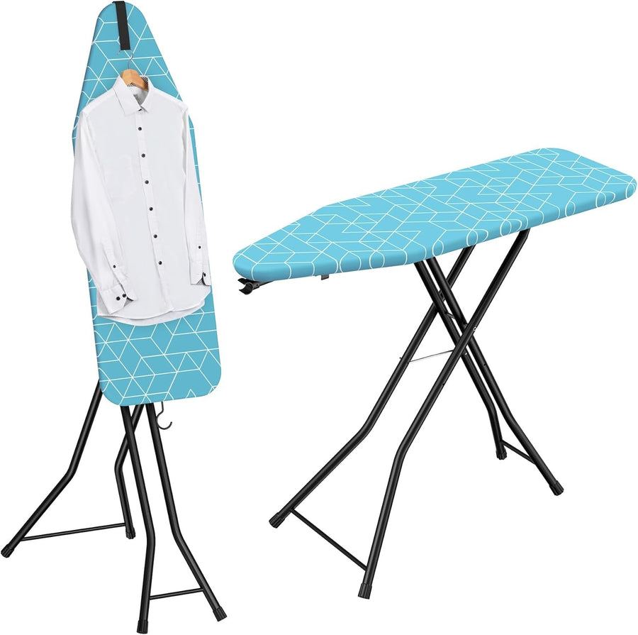 2 in 1 Ironing & Steaming Board Foldable Compact Steel Frame Blue