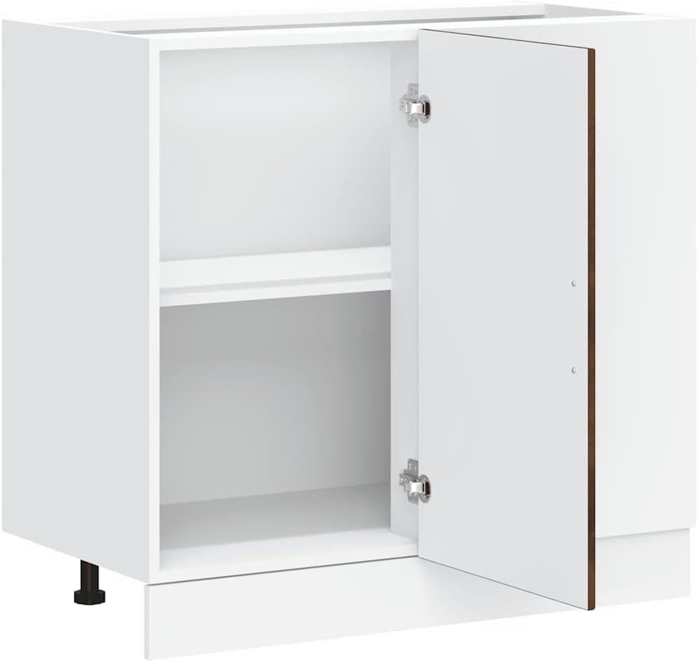 Smoked Oak Under Sink Bathroom Cabinet 60cm Modern Storage Unit