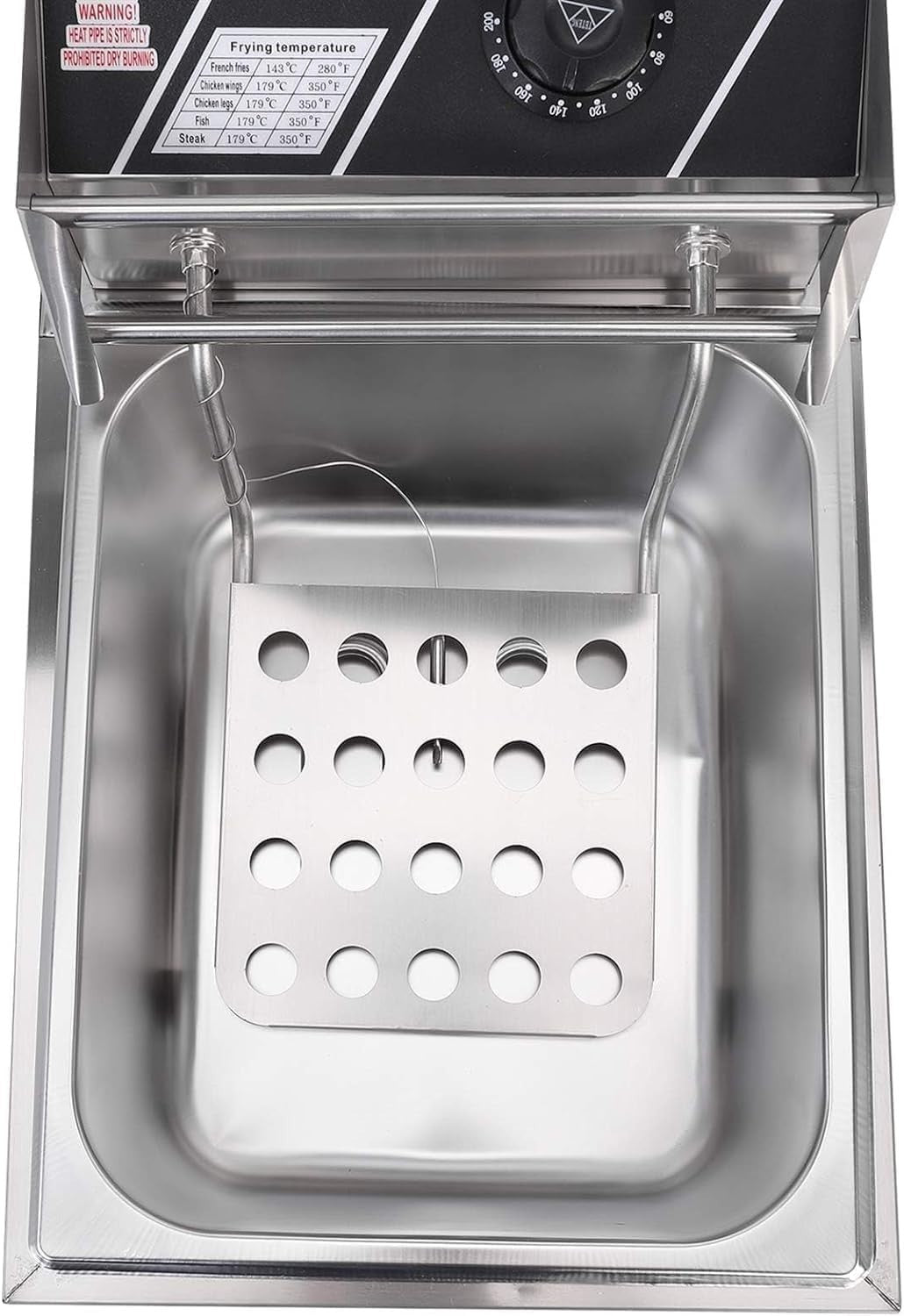 Electric Deep Fat Fryer 6L 2500W Stainless Steel Adjustable Temp Countertop