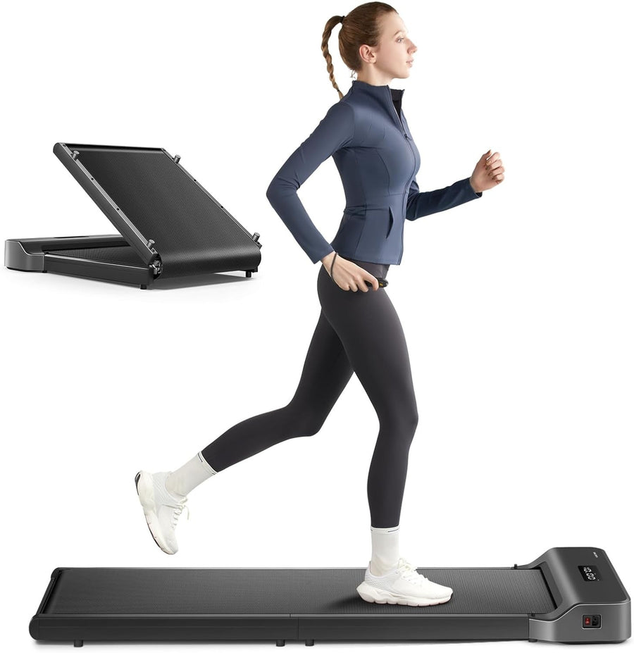 Compact Foldable Under Desk Treadmill 6km/h Quiet Home Office Fitness