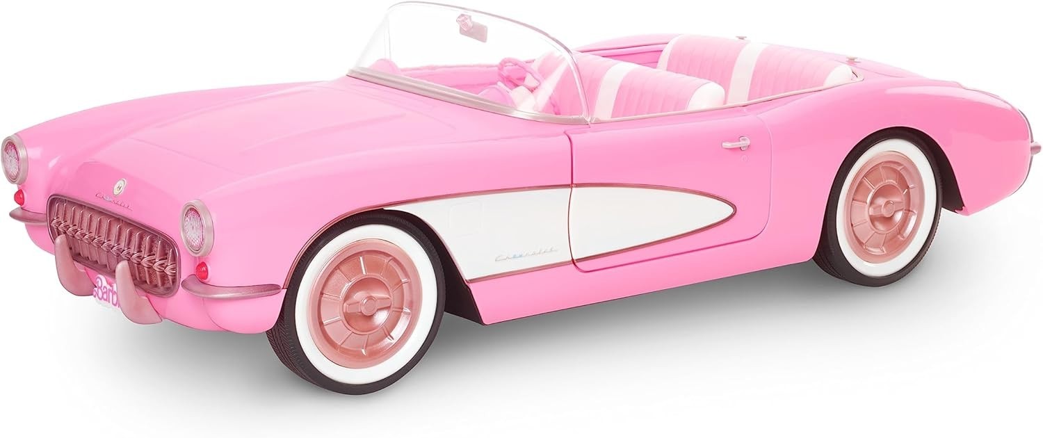 Pink Vintage Convertible Doll Car Whitewall Tires Trunk Storage