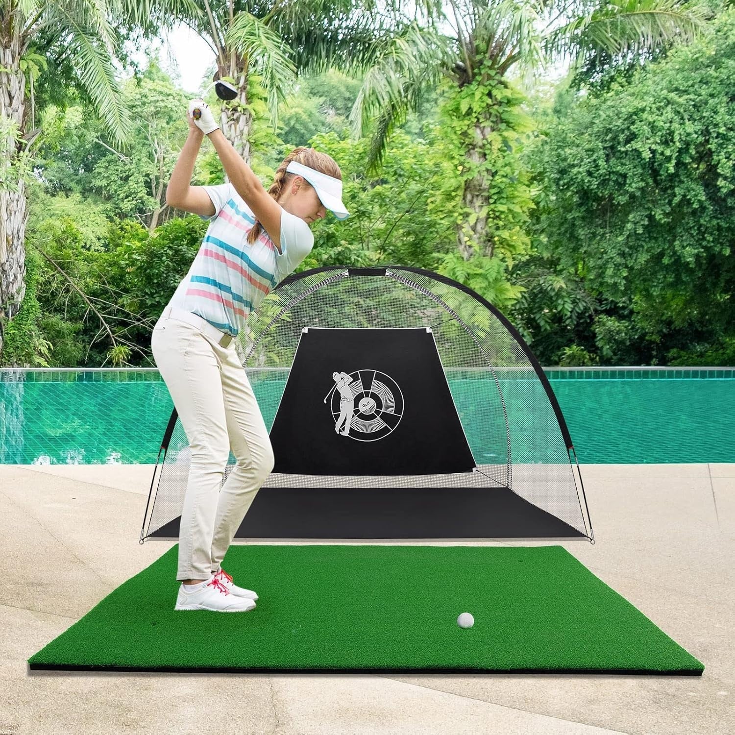 5x3ft Golf Practice Mat Artificial Grass Turf Driving Chipping Indoor Outdoor