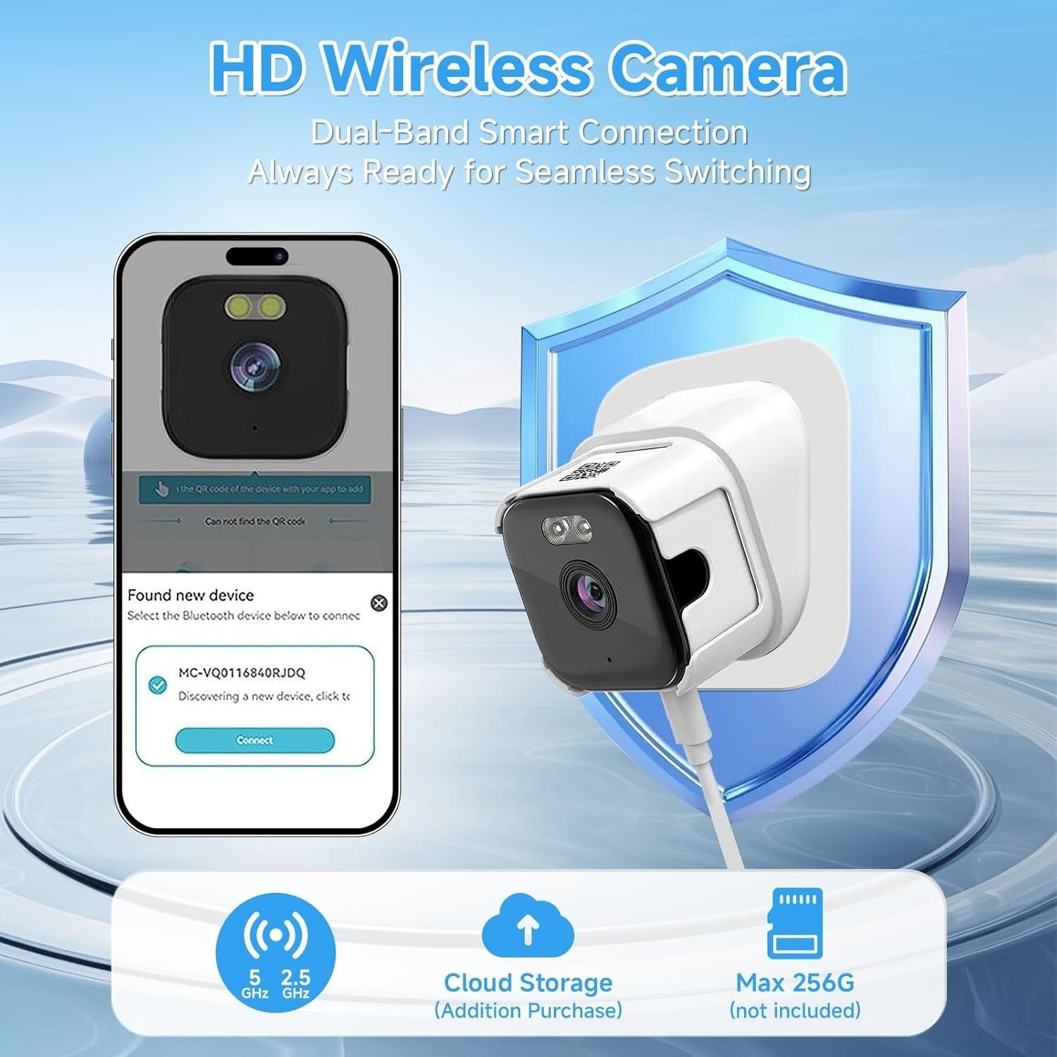 2K Window Security Camera 24/7 Recording Motion Detection Dual WiFi