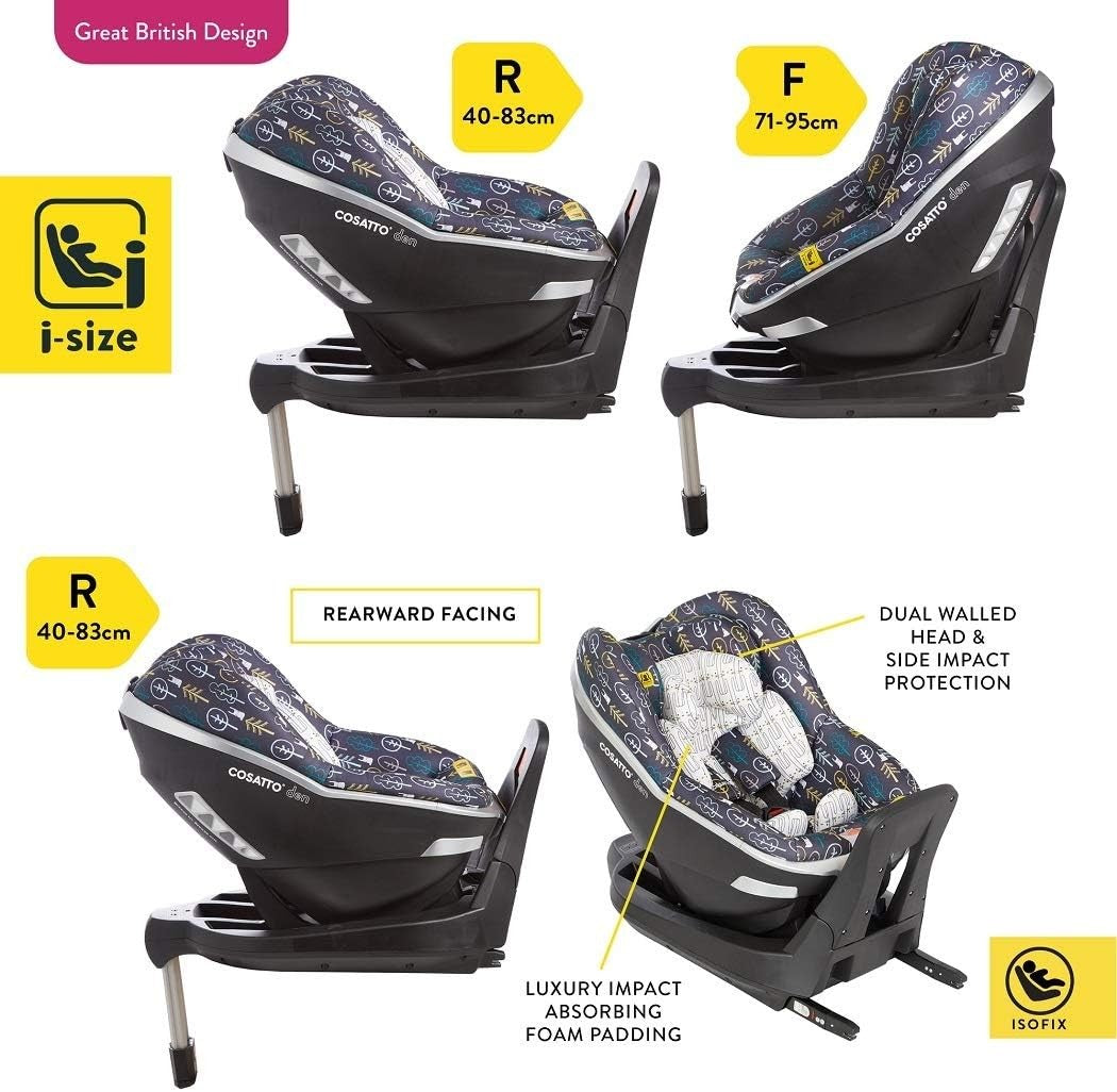 i-Size 0+/1 ISOFIX Rotating Car Seat Newborn to Toddler Forward Rear