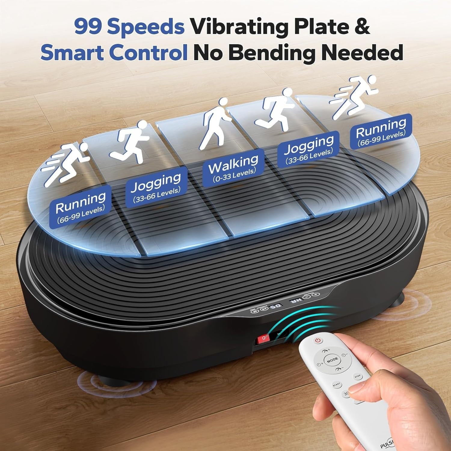 Vibration Plate Exercise Machine 99 Speeds 9 Programs 660LB Lymphatic