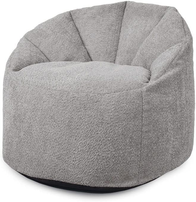 Luxury Bean Bag Chair Grey Snug Cinema Lounger Adult Soft Fabric Cushion