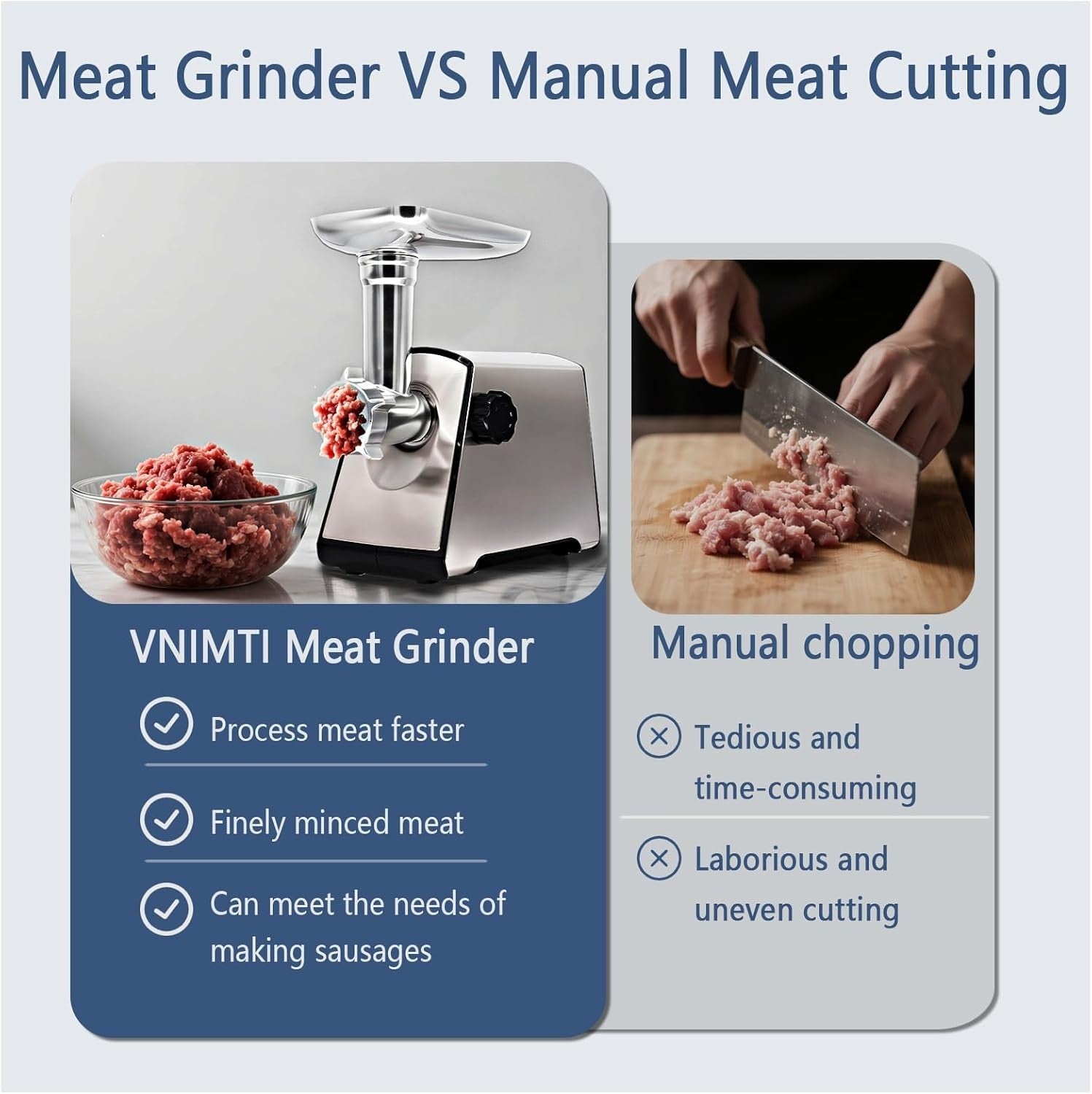 2800W Electric Meat Grinder Sausage Maker Mincer 3 Plates Silver