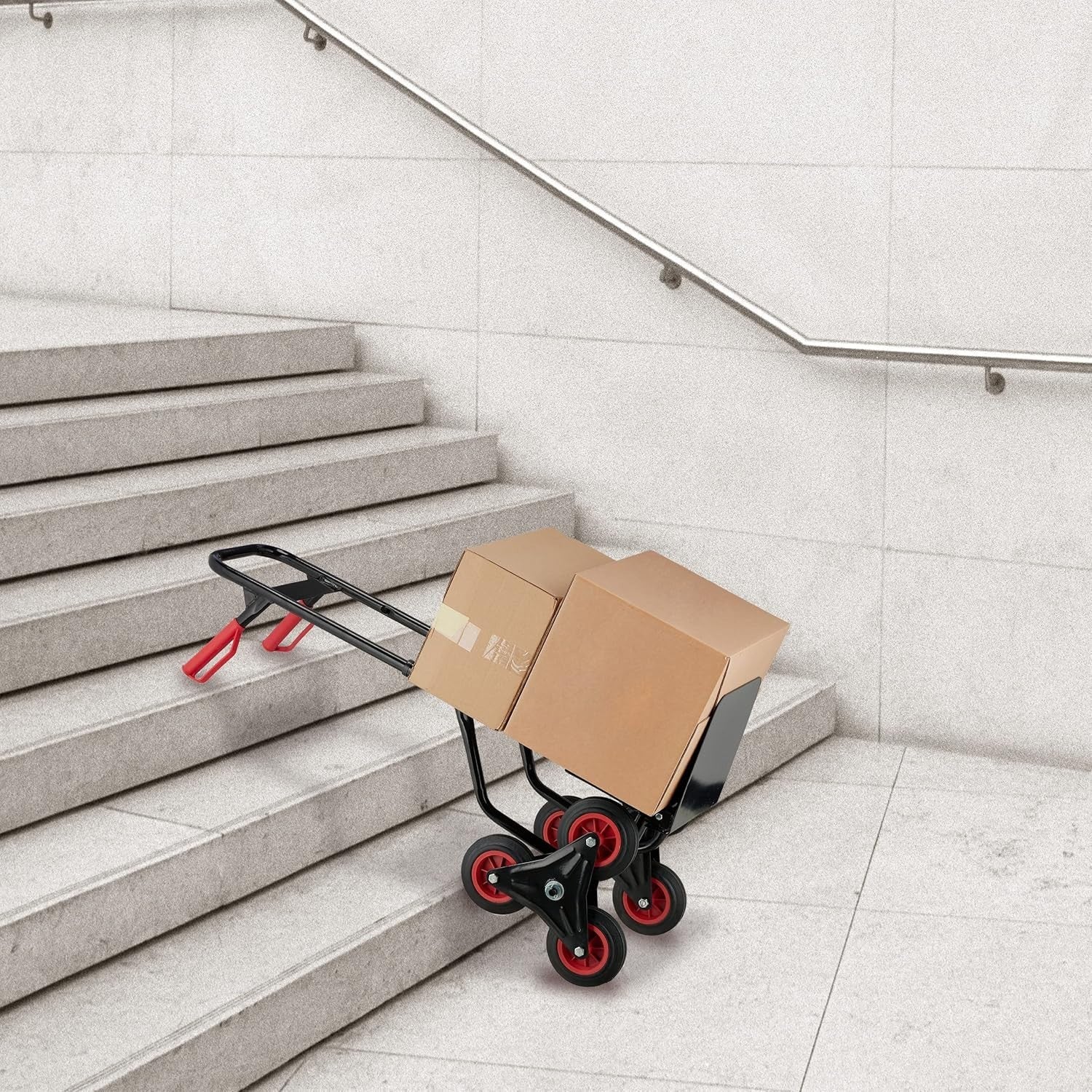 Stair Climbing Hand Truck 200kg Heavy Duty Folding Sack Cart 6 Wheels