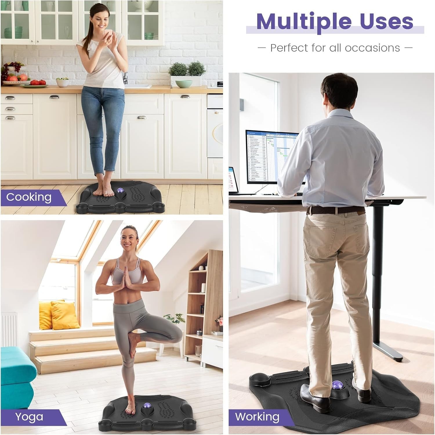 Anti Fatigue Standing Desk Mat With Massage Ball Ergonomic Foot Pad