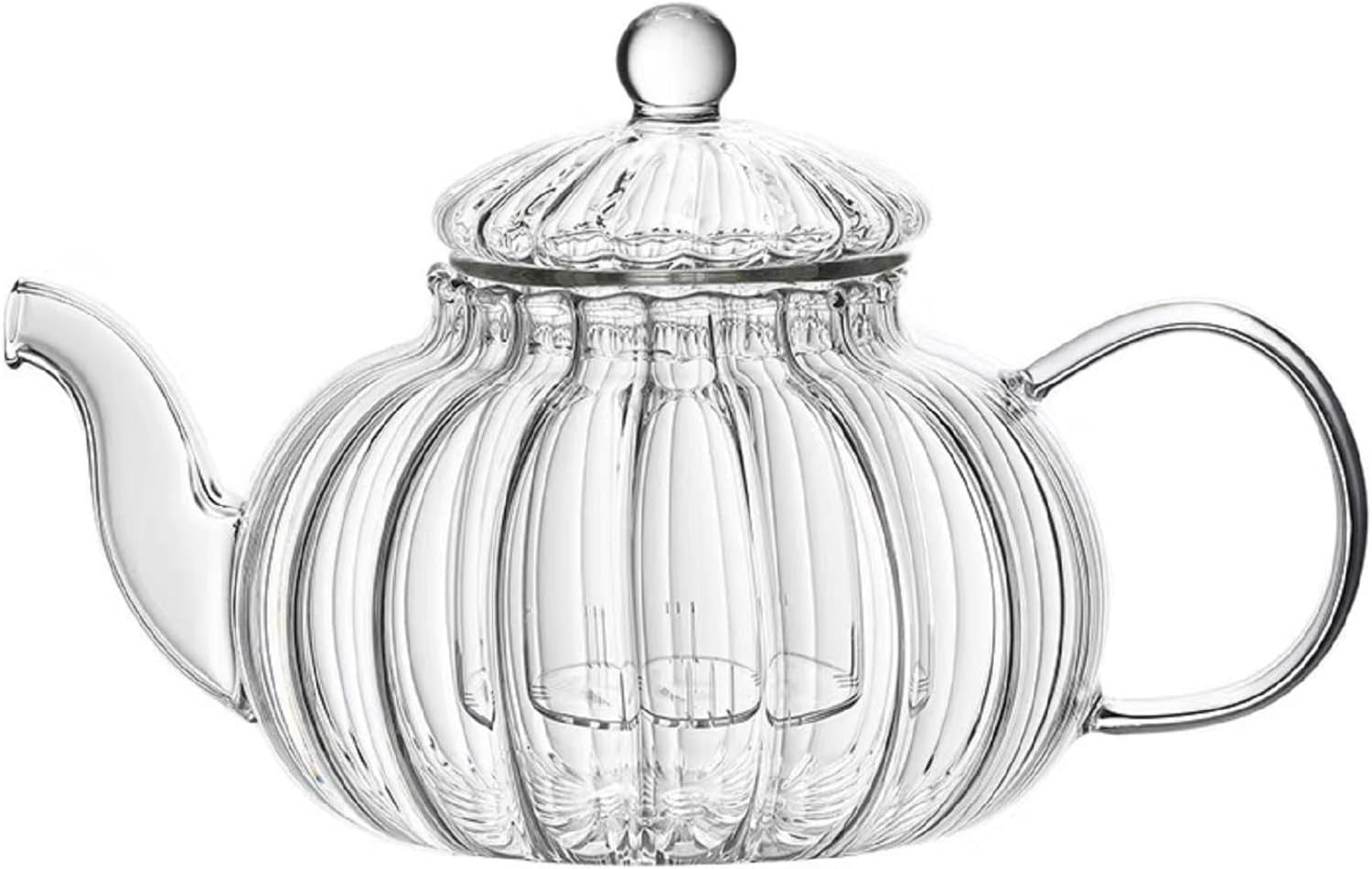 Pumpkin Glass Teapot 600ml with Infuser Stovetop Safe Loose Leaf Tea