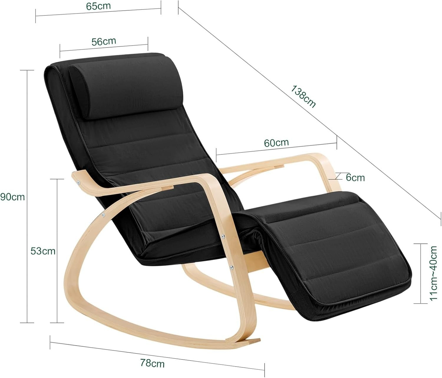 Recliner Rocking Lounge Chair w/ Cushion & Footrest – Modern, Comfy, Adjustable