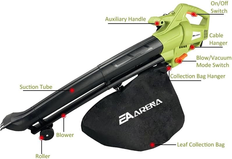 3000W Leaf Blower Vacuum Mulcher 3in1 Wheeled Garden Shredder 35L Bag