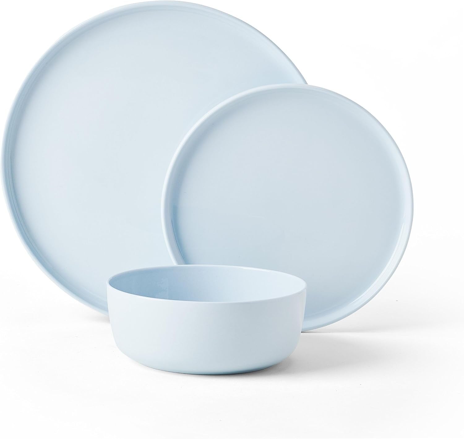 12pc Bone China Dinnerware Set Lightweight Plates Bowls Service for 4