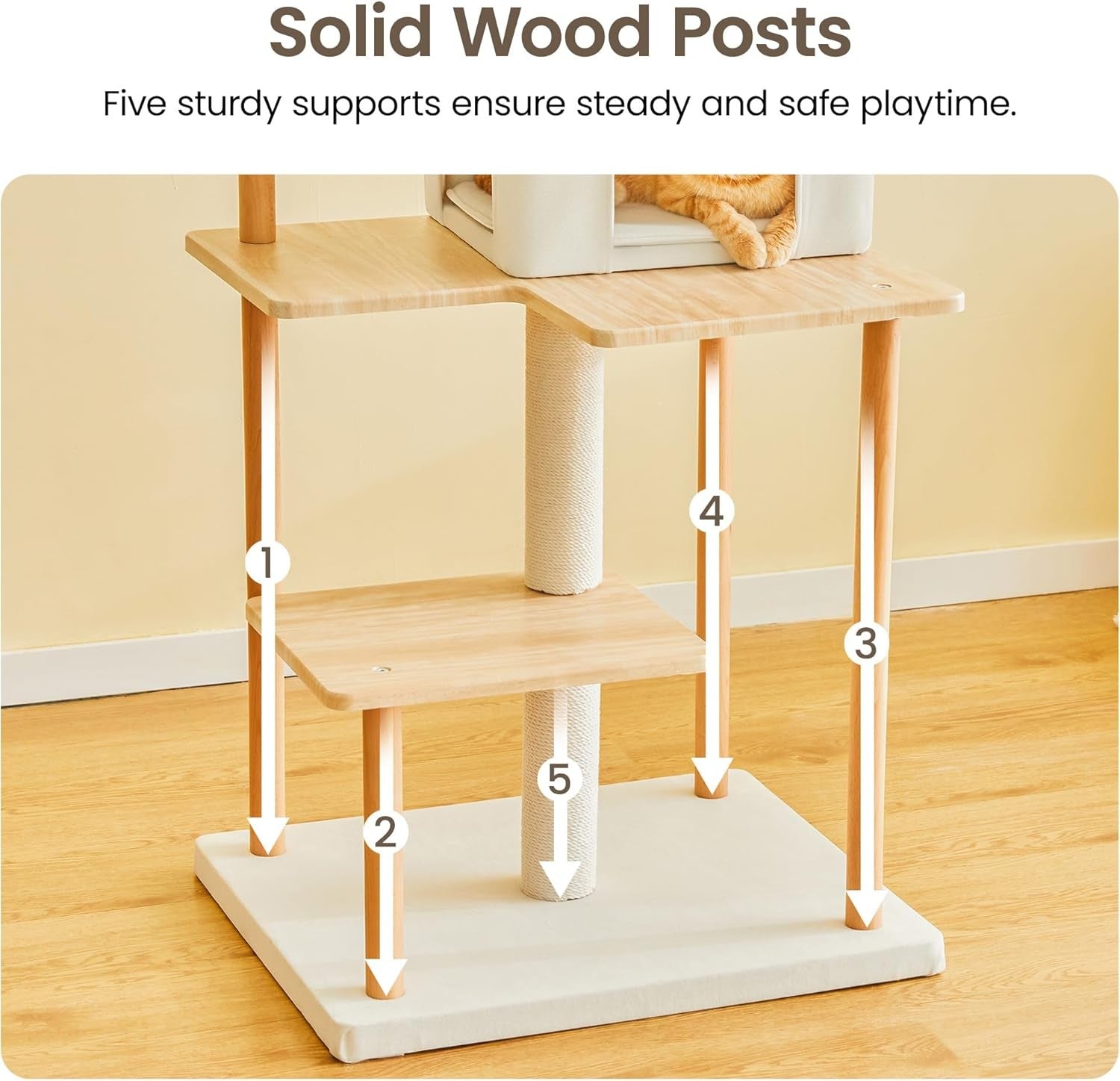 Modern Cat Tree 160cm Multi Level Tower Condo Scratching Posts Indoor Cats