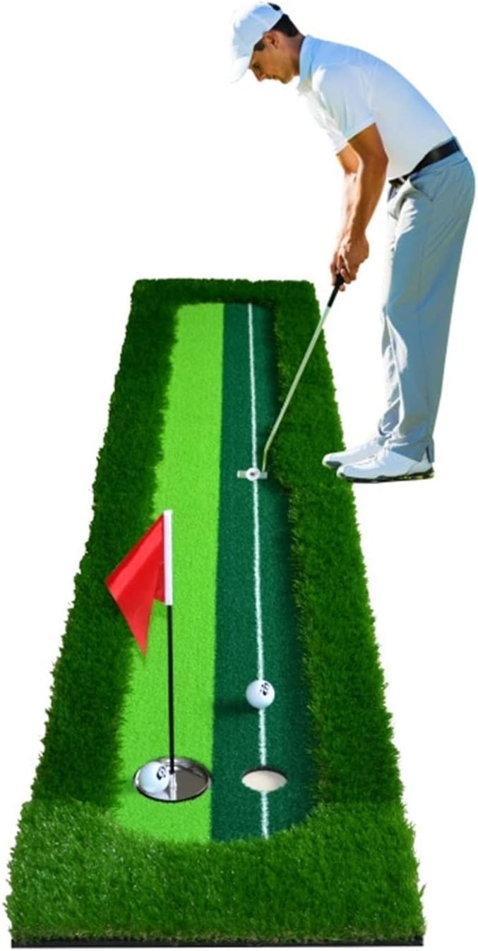 Portable Golf Putting Green Indoor Outdoor Training Mat Alignment Guides