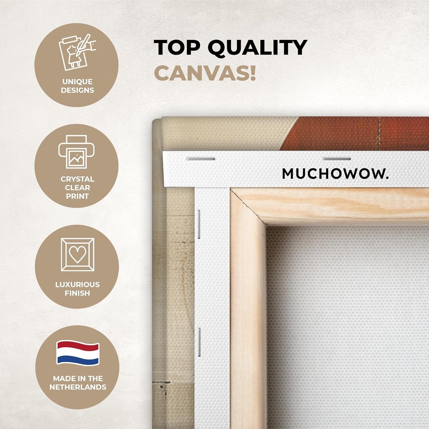 Abstract Canvas Wall Art 40x60cm Beige Industrial Modern Decor