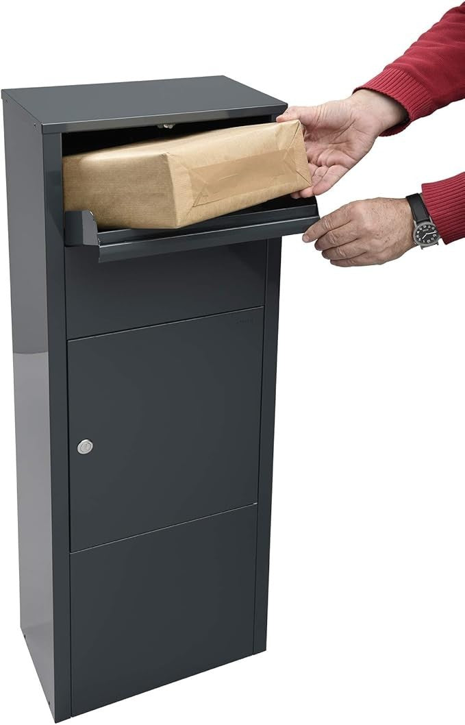 Large Lockable Parcel Mailbox Wall Mount Steel Box | Secure Slot | 45L Capacity