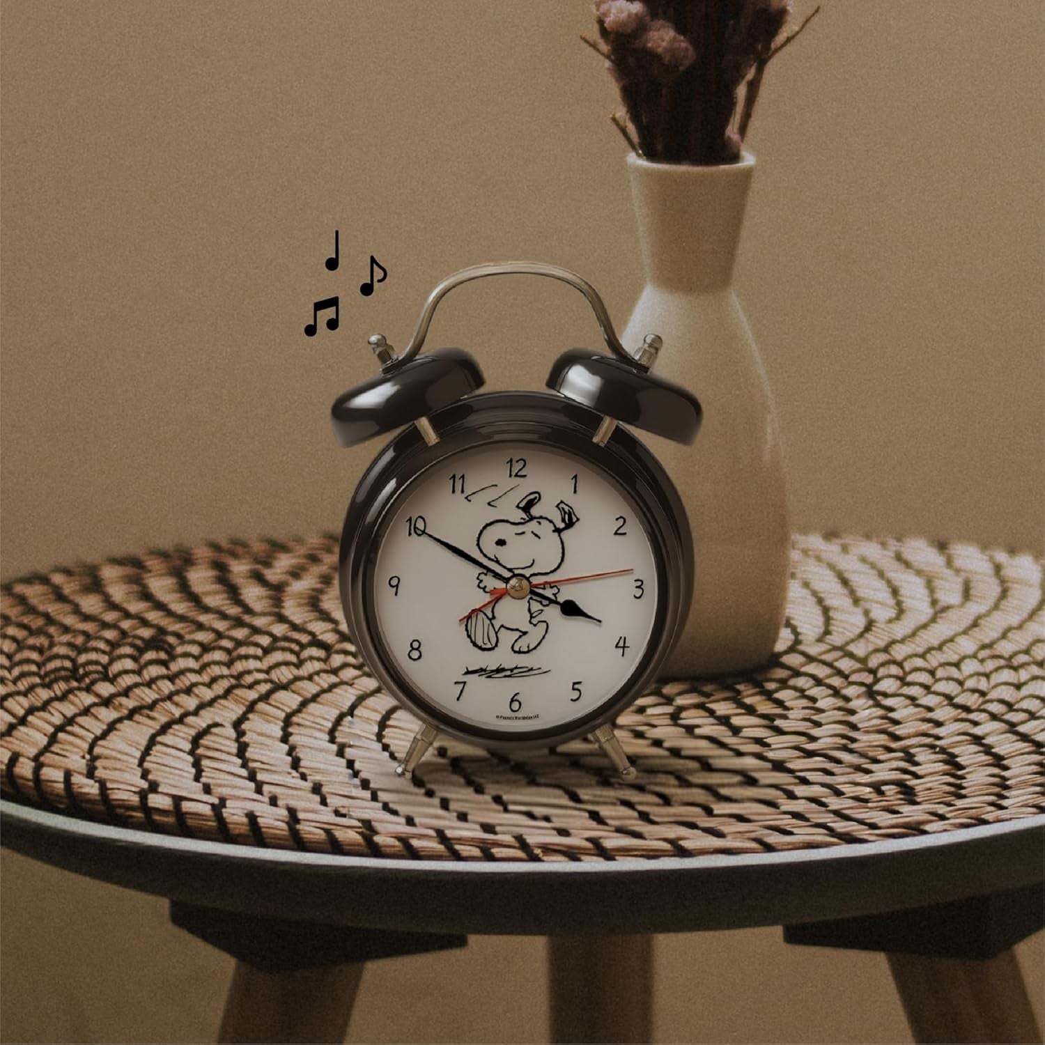 Black Twin Bell Alarm Clock Retro Loud Ring Backlit Face Bedroom