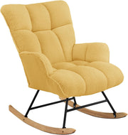 Teddy Rocking Chair Nursery Glider Armchair Adults Kids Room Yellow