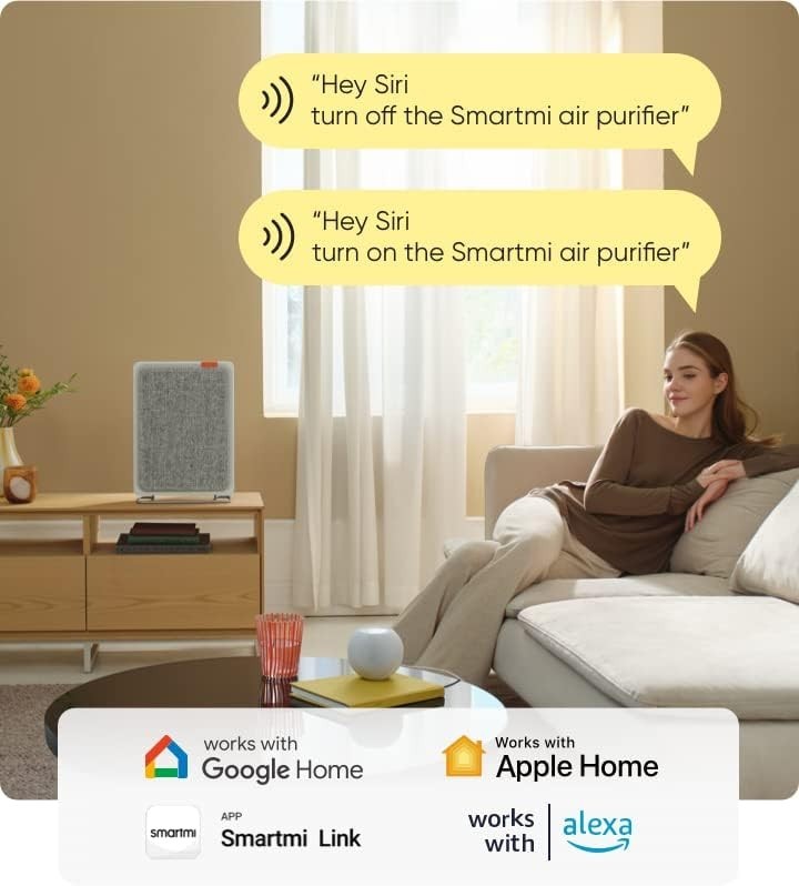 Wall Mounted Smart Air Purifier HEPA H13 Quiet Home Allergy Dust Smoke