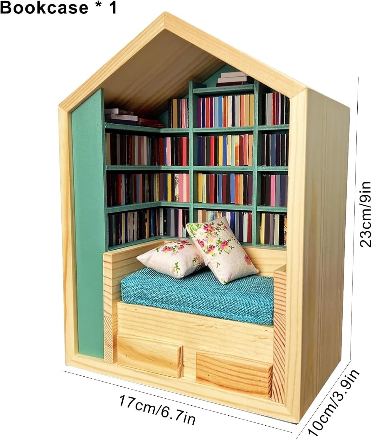 Wood Mini Bookshelf Fidget Tiny Library Stress Desk Decor
