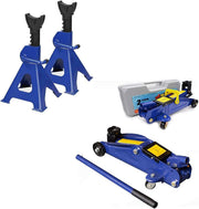 2 Ton Hydraulic Trolley Jack + 3 Ton Axle Stands Kit Heavy Duty 135–430mm