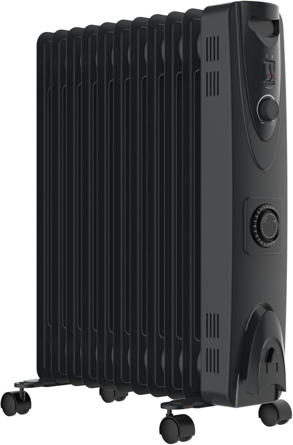 2500W Oil Filled Radiator Heater With Timer Portable Electric Thermostat