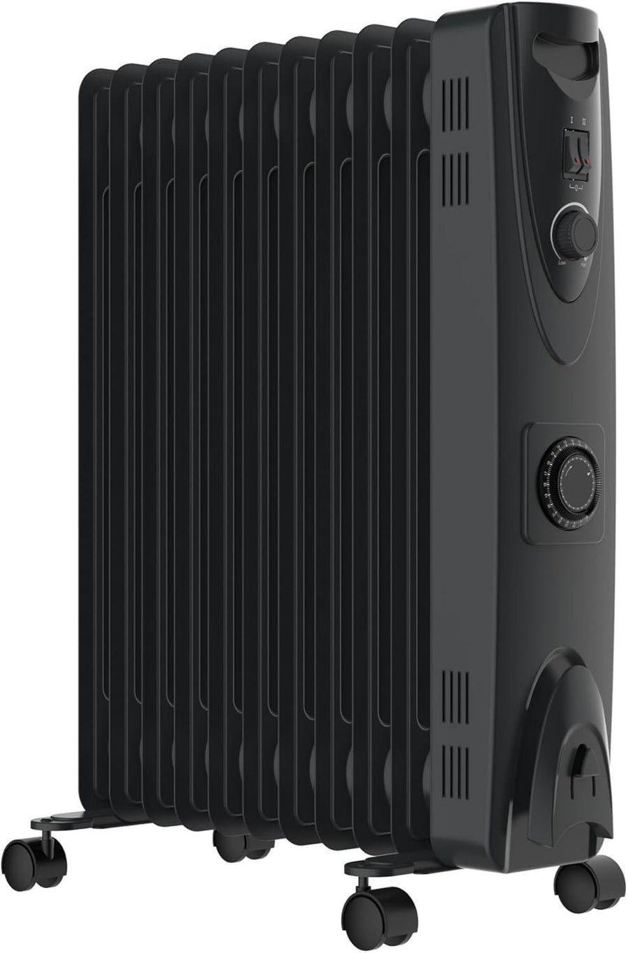 2500W Oil Filled Radiator Heater With Timer Portable Electric Thermostat