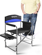 Folding Directors Camping Chair 400LB W/ Side Table Pockets Armrests