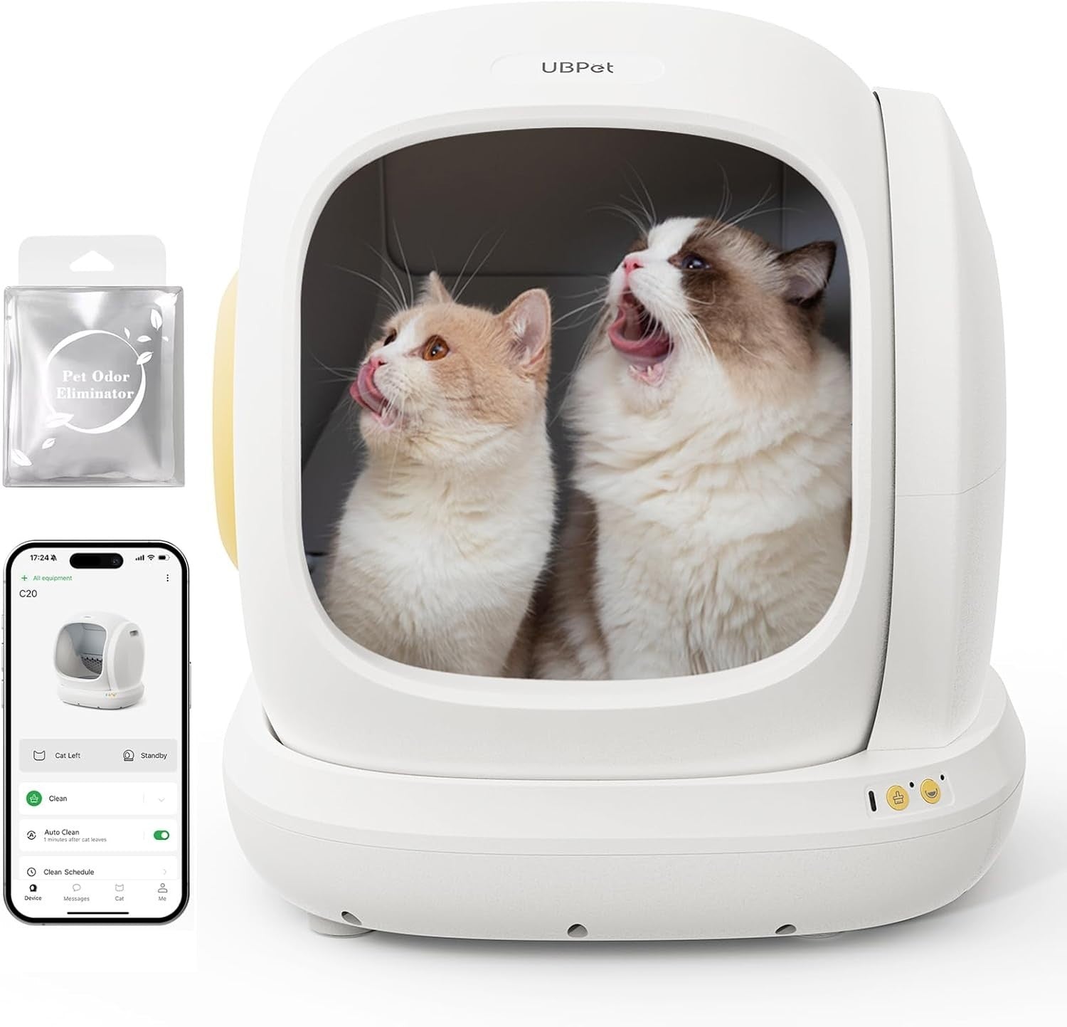 Self Cleaning Cat Litter Box App Control Odor Control Low Entry XL