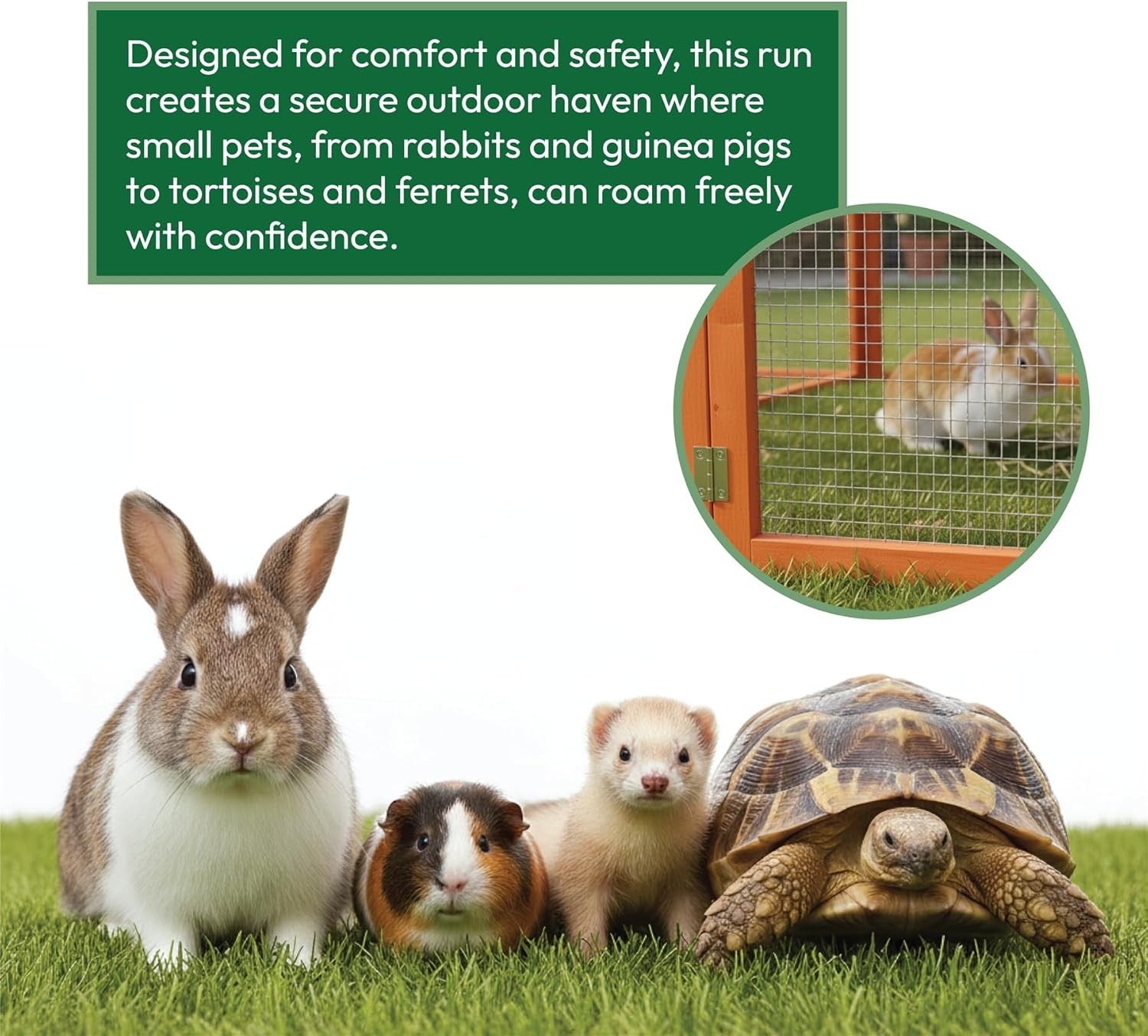 8ft Outdoor Rabbit Run Large Wooden Enclosure Secure Exercise Pen