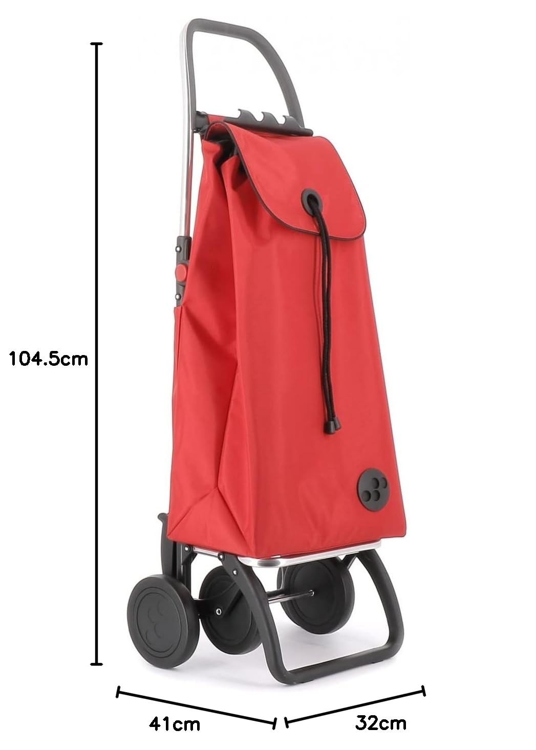 Foldable 4-Wheel Shopping Trolley – Lightweight Aluminium, Red