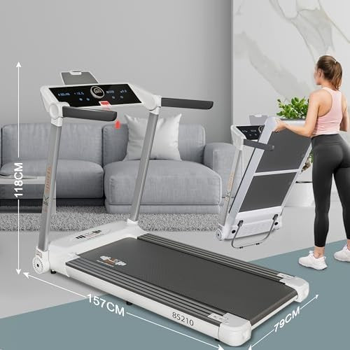 Foldable Home Treadmill 2.5HP 1-14 KM/H Shock Absorption Touchscreen