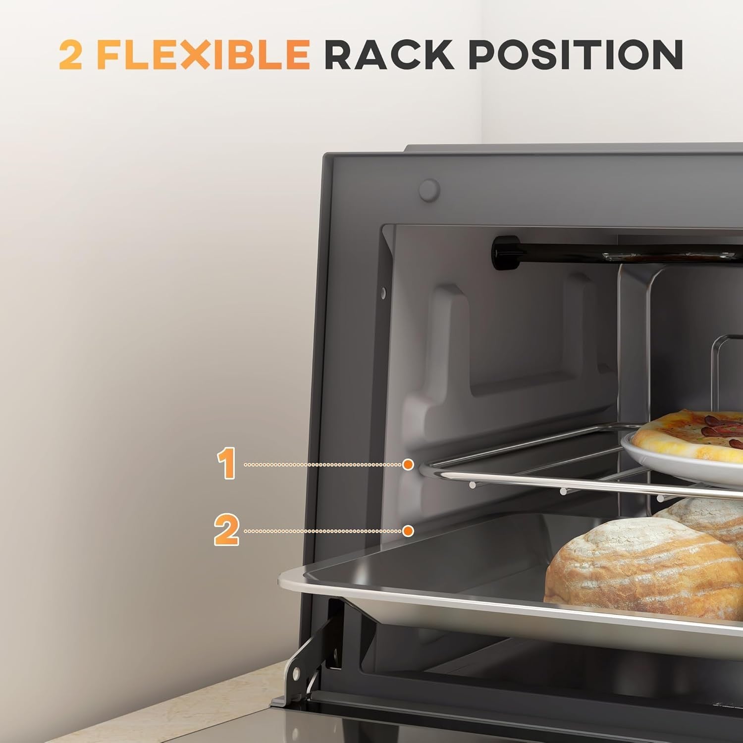 9L Mini Countertop Oven 750W Adjustable Temp Timer Grey